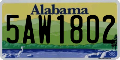 AL license plate 5AW1802