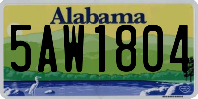 AL license plate 5AW1804
