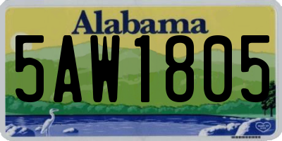 AL license plate 5AW1805