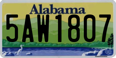 AL license plate 5AW1807