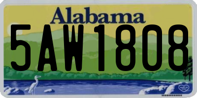 AL license plate 5AW1808