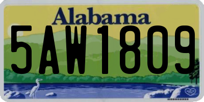 AL license plate 5AW1809