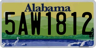 AL license plate 5AW1812