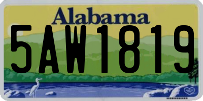 AL license plate 5AW1819