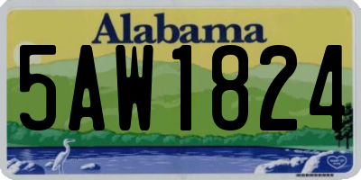 AL license plate 5AW1824