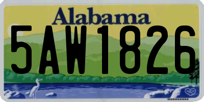 AL license plate 5AW1826