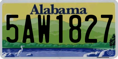 AL license plate 5AW1827