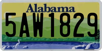 AL license plate 5AW1829