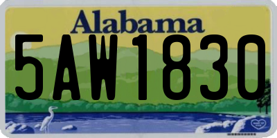 AL license plate 5AW1830