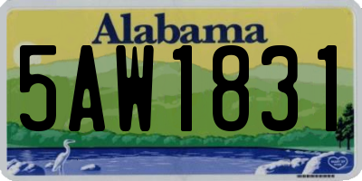 AL license plate 5AW1831