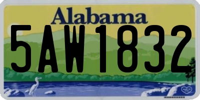 AL license plate 5AW1832