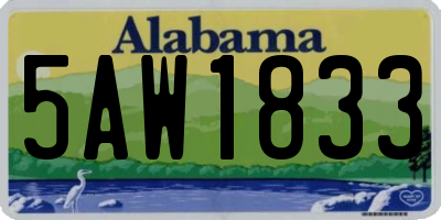 AL license plate 5AW1833