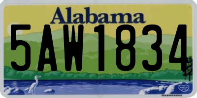 AL license plate 5AW1834