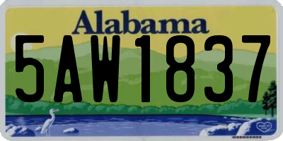 AL license plate 5AW1837