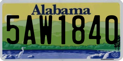 AL license plate 5AW1840