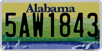 AL license plate 5AW1843