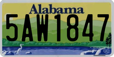 AL license plate 5AW1847
