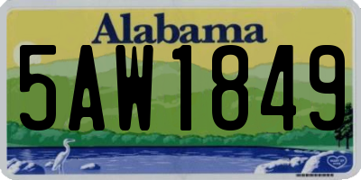 AL license plate 5AW1849