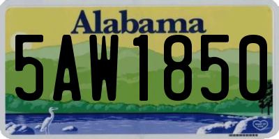 AL license plate 5AW1850