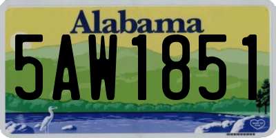 AL license plate 5AW1851