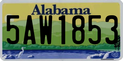 AL license plate 5AW1853