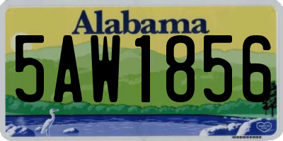 AL license plate 5AW1856