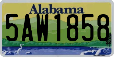 AL license plate 5AW1858