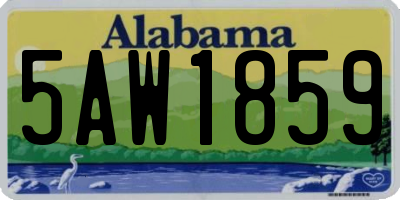 AL license plate 5AW1859