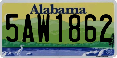 AL license plate 5AW1862