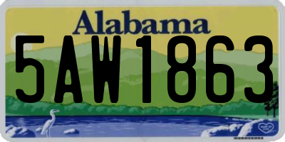 AL license plate 5AW1863