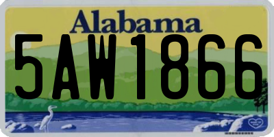 AL license plate 5AW1866