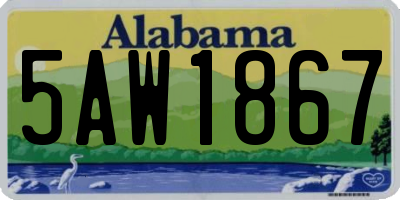 AL license plate 5AW1867