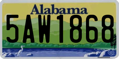 AL license plate 5AW1868