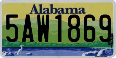 AL license plate 5AW1869