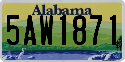 AL license plate 5AW1871