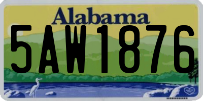 AL license plate 5AW1876