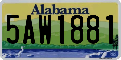 AL license plate 5AW1881