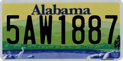 AL license plate 5AW1887