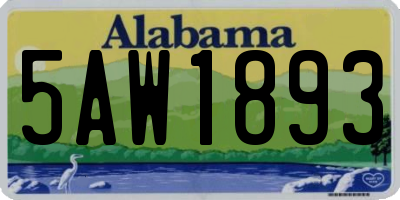 AL license plate 5AW1893
