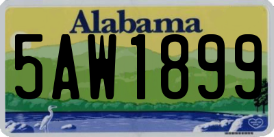 AL license plate 5AW1899