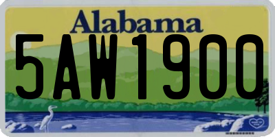 AL license plate 5AW1900