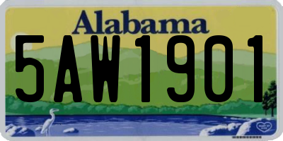 AL license plate 5AW1901