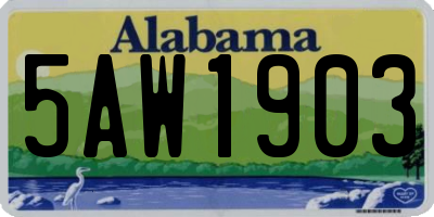 AL license plate 5AW1903