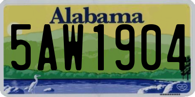 AL license plate 5AW1904
