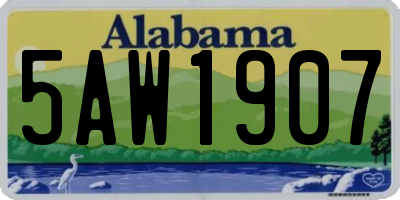 AL license plate 5AW1907