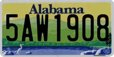 AL license plate 5AW1908