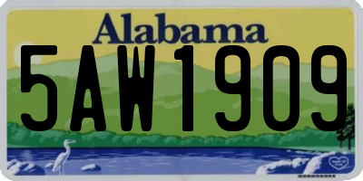 AL license plate 5AW1909