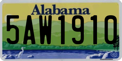 AL license plate 5AW1910