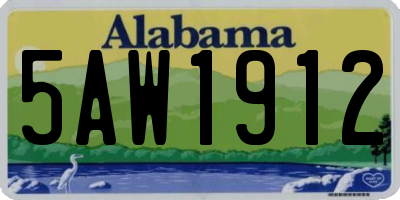AL license plate 5AW1912