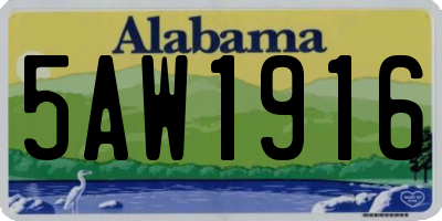 AL license plate 5AW1916
